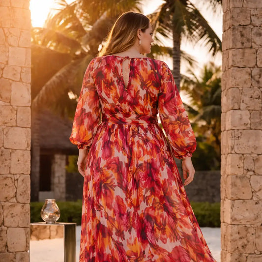 Vestido largo floral Elegante